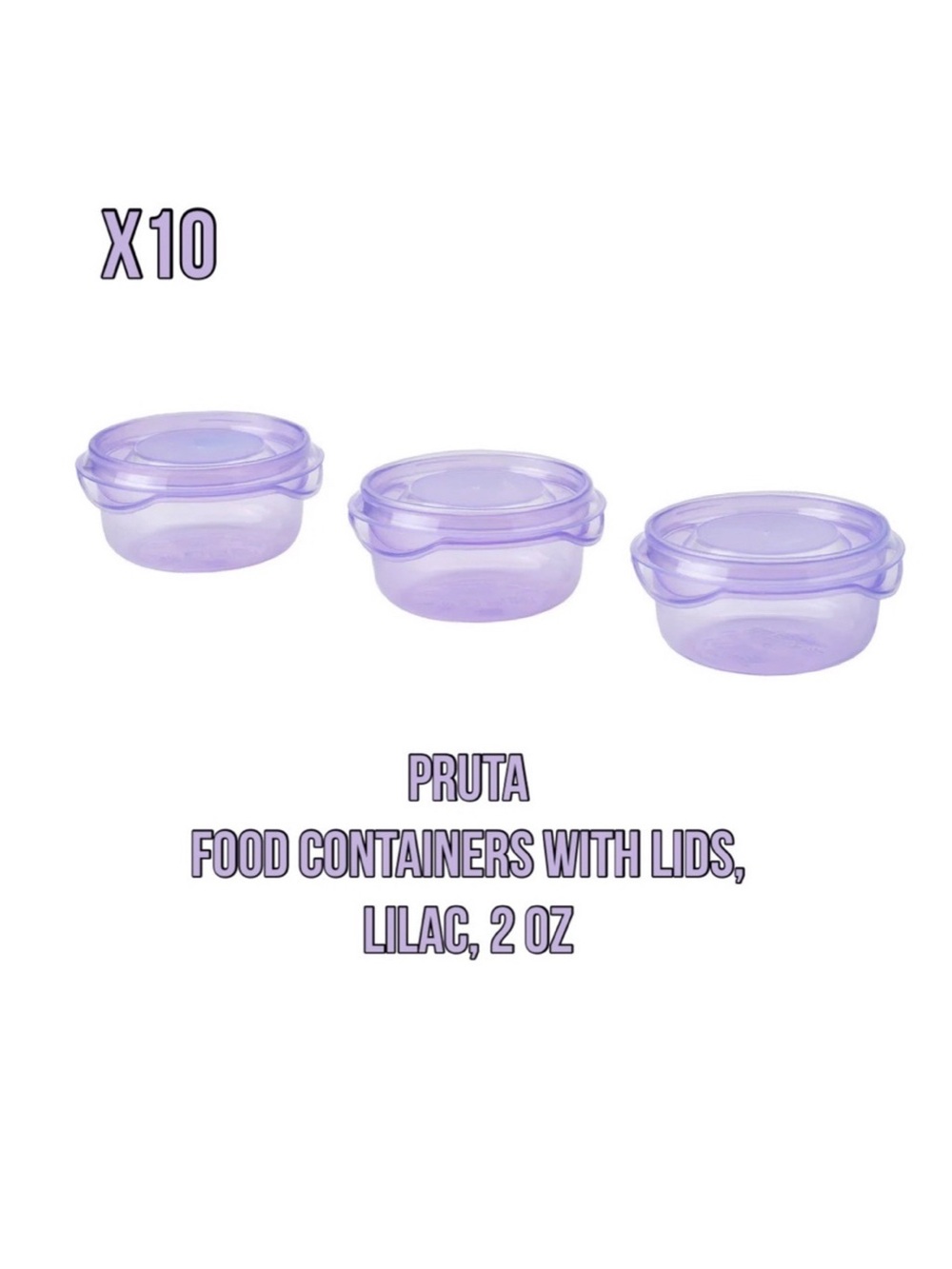10 Packs Lilac Food Containers with Lids - Set of 30